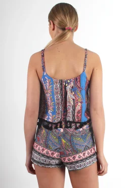 Rebellious Fashion Lily Paisley Tassel Playsuit