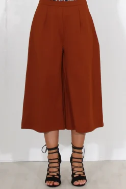 Rebellious Fashion Lima Rust Culotte Trousers