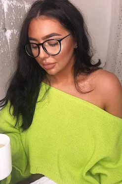 Rebellious Fashion Lime Green Cropped Batwing Jumper - Carmin