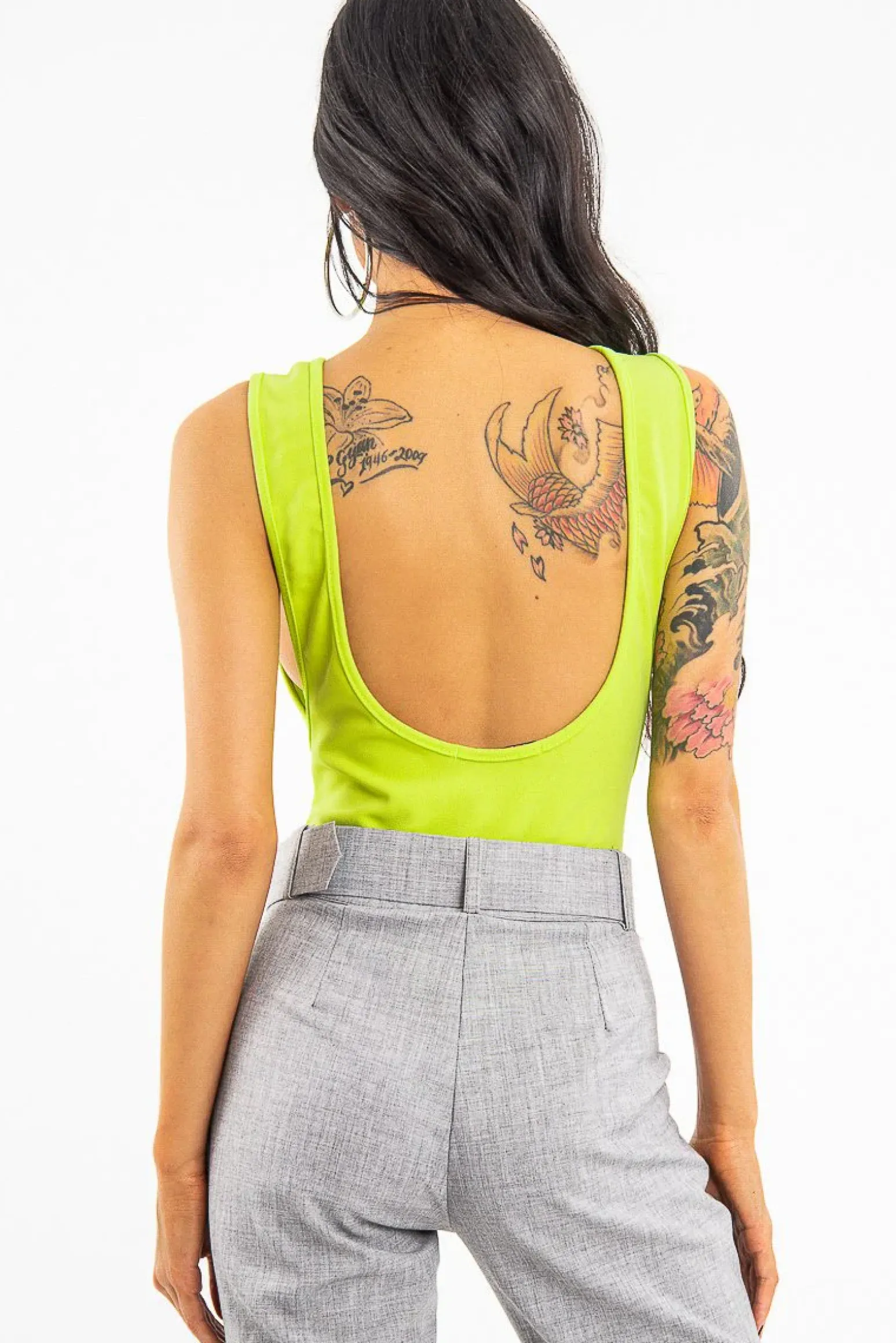 Rebellious Fashion Lime Green Side Boob Bodysuit - Adrionna
