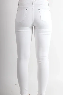 Rebellious Fashion Lola White Ripped Skinny Jeans