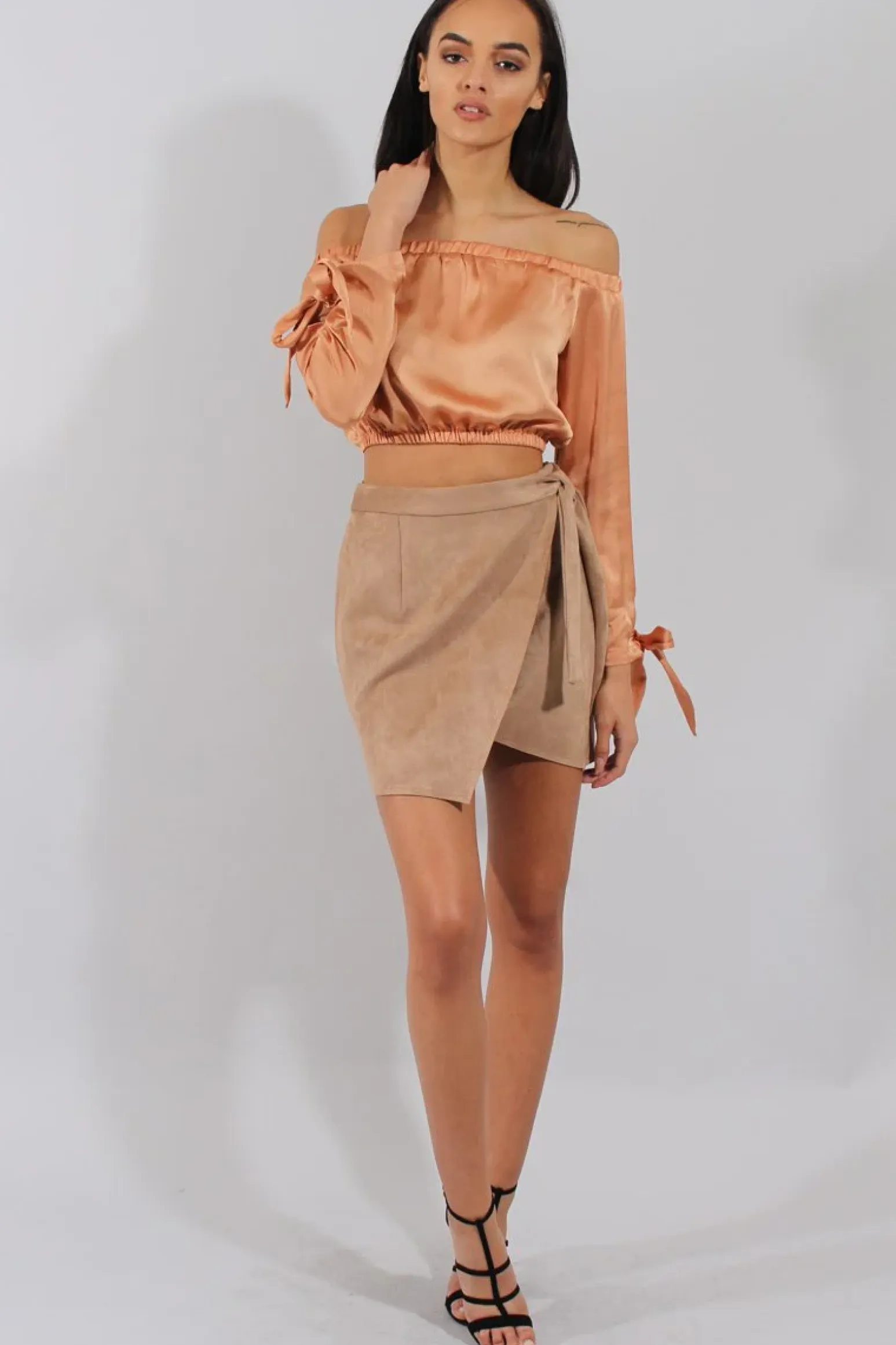 Rebellious Fashion Marigold Bardot Crop Top - Sasha