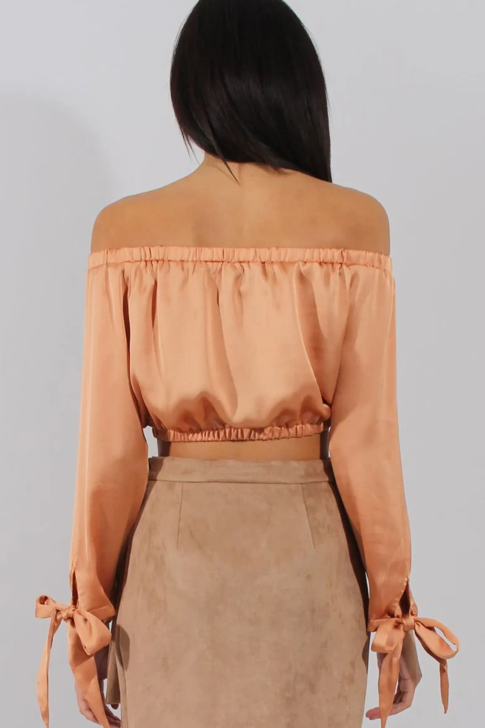 Rebellious Fashion Marigold Bardot Crop Top - Sasha