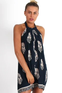 Rebellious Fashion Mary Navy Paisley Print Playsuit