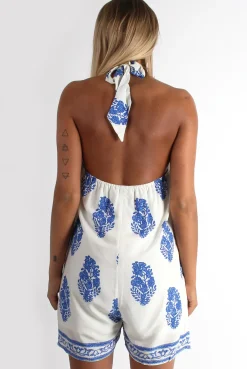 Rebellious Fashion Mary White Paisley Print Playsuit