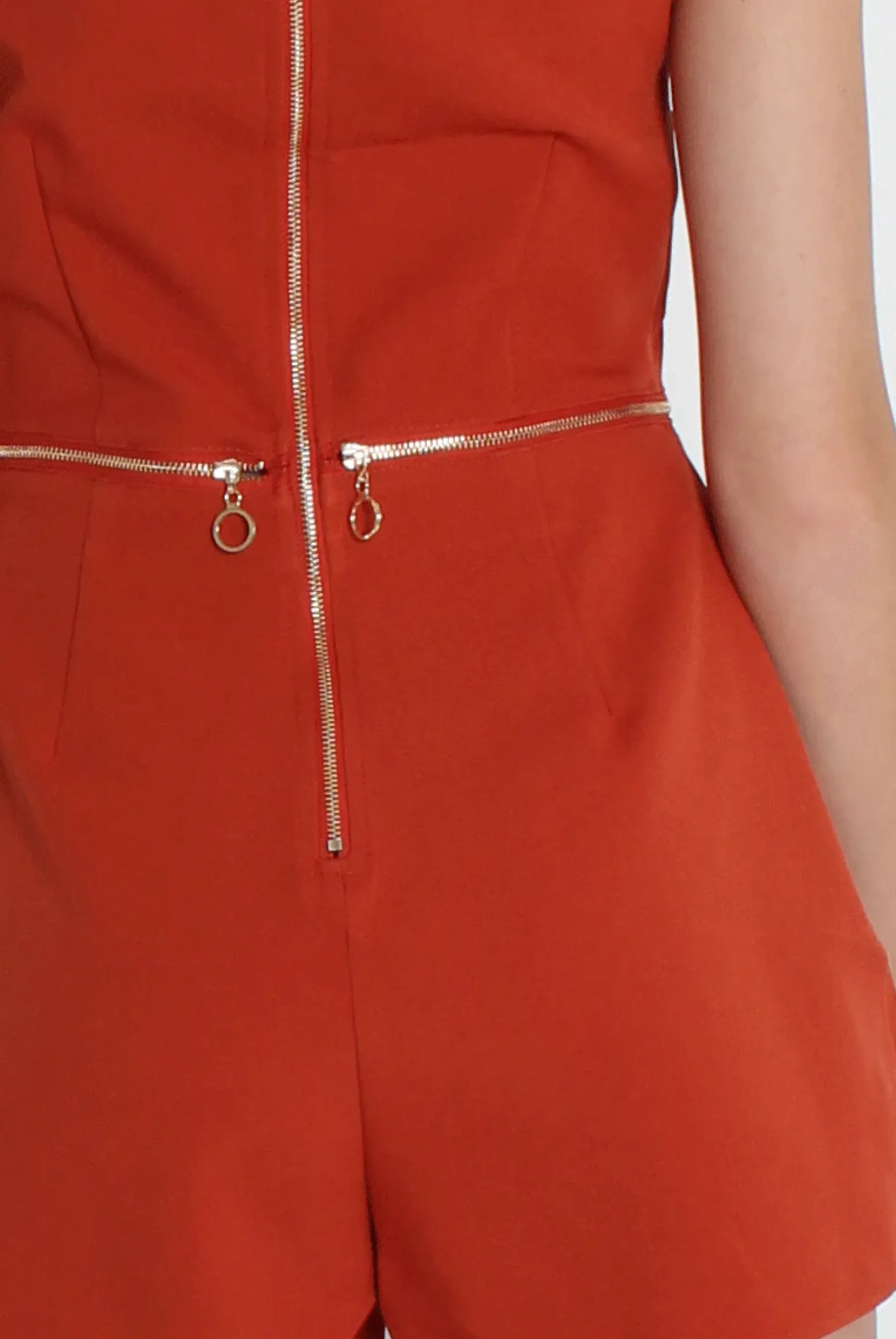 Rebellious Fashion Matilda Rust High Neck Playsuit