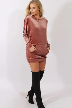 Rebellious Fashion Mauve Velvet Oversized Hoodie - Reagan