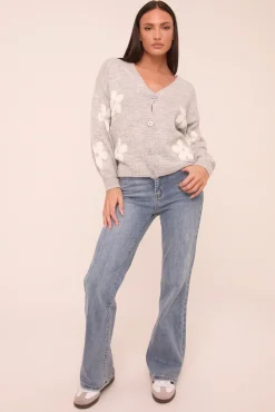 Rebellious Fashion Mid Blue Stretch High Waist Flared Leg Denim Jeans - Lux