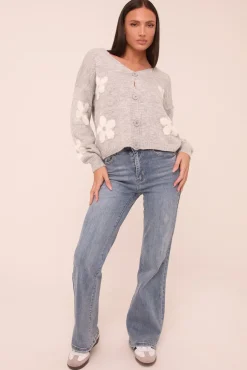 Rebellious Fashion Mid Blue Stretch High Waist Flared Leg Denim Jeans - Lux
