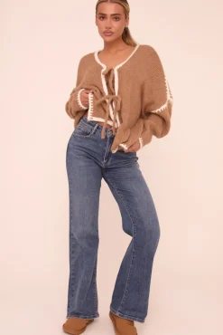 Rebellious Fashion Mid Blue Stretch Mid Waist Boot Leg Denim Jeans - Aurora