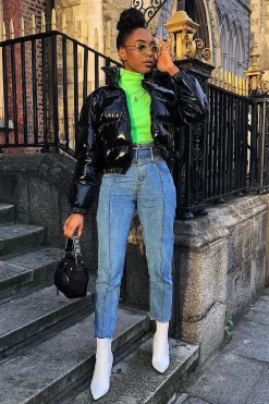Rebellious Fashion Mid Wash Belted Straight Leg Jeans - Crosley
