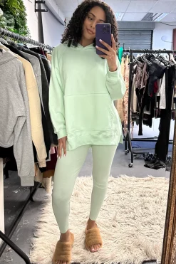Rebellious Fashion Mint Oversized Hoodie And Leggings Co-ord Set - Renee