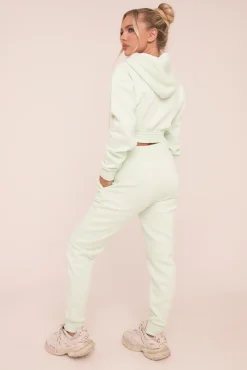Rebellious Fashion Mint Zip Front Elasticated Detail Loungewear Co-ord Set - Carmel