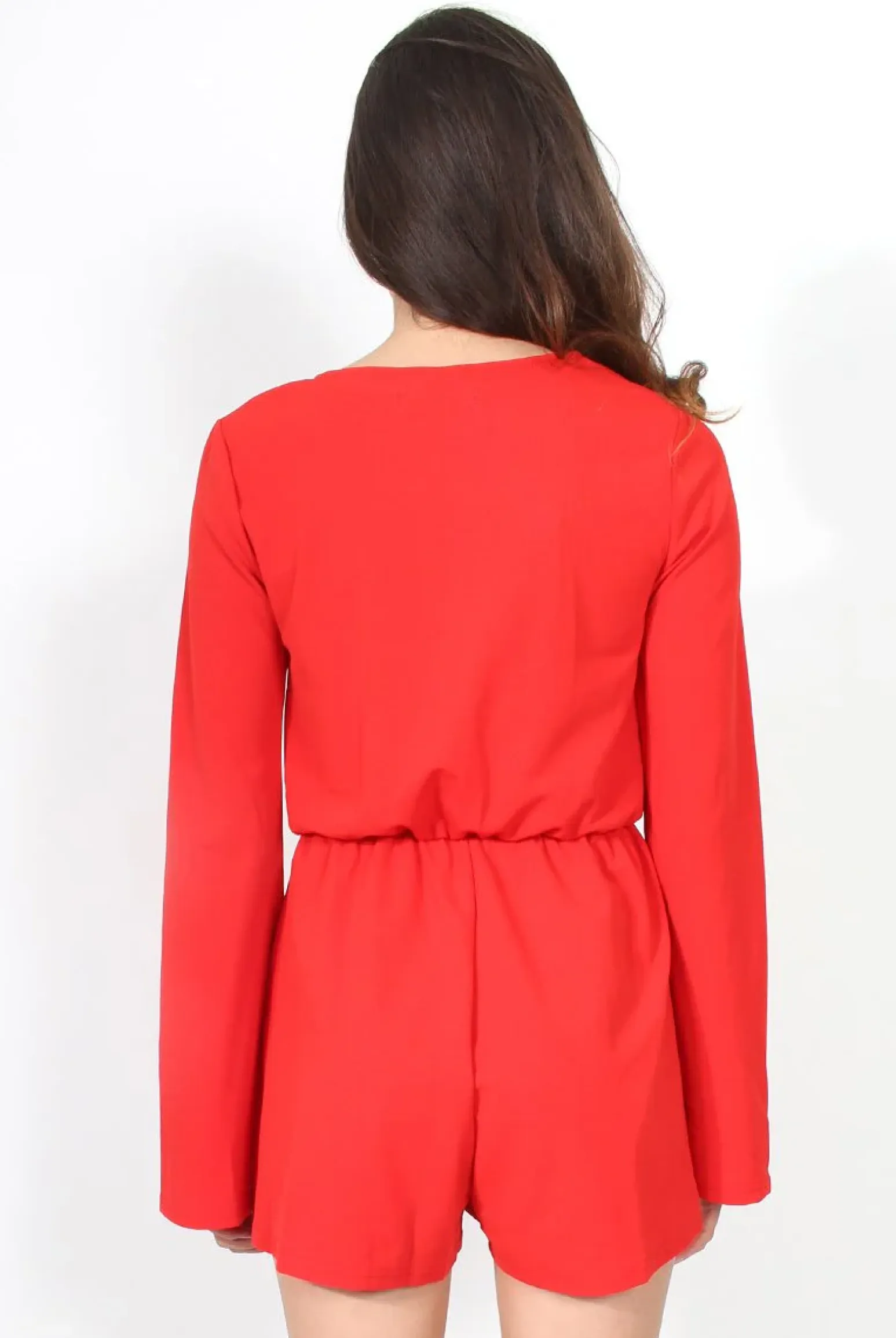 Rebellious Fashion Mona Red Tie Front Playsuit