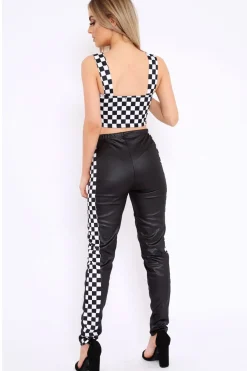 Rebellious Fashion Monochrome Checkerboard Grid Check Co-Ord - Kiyla