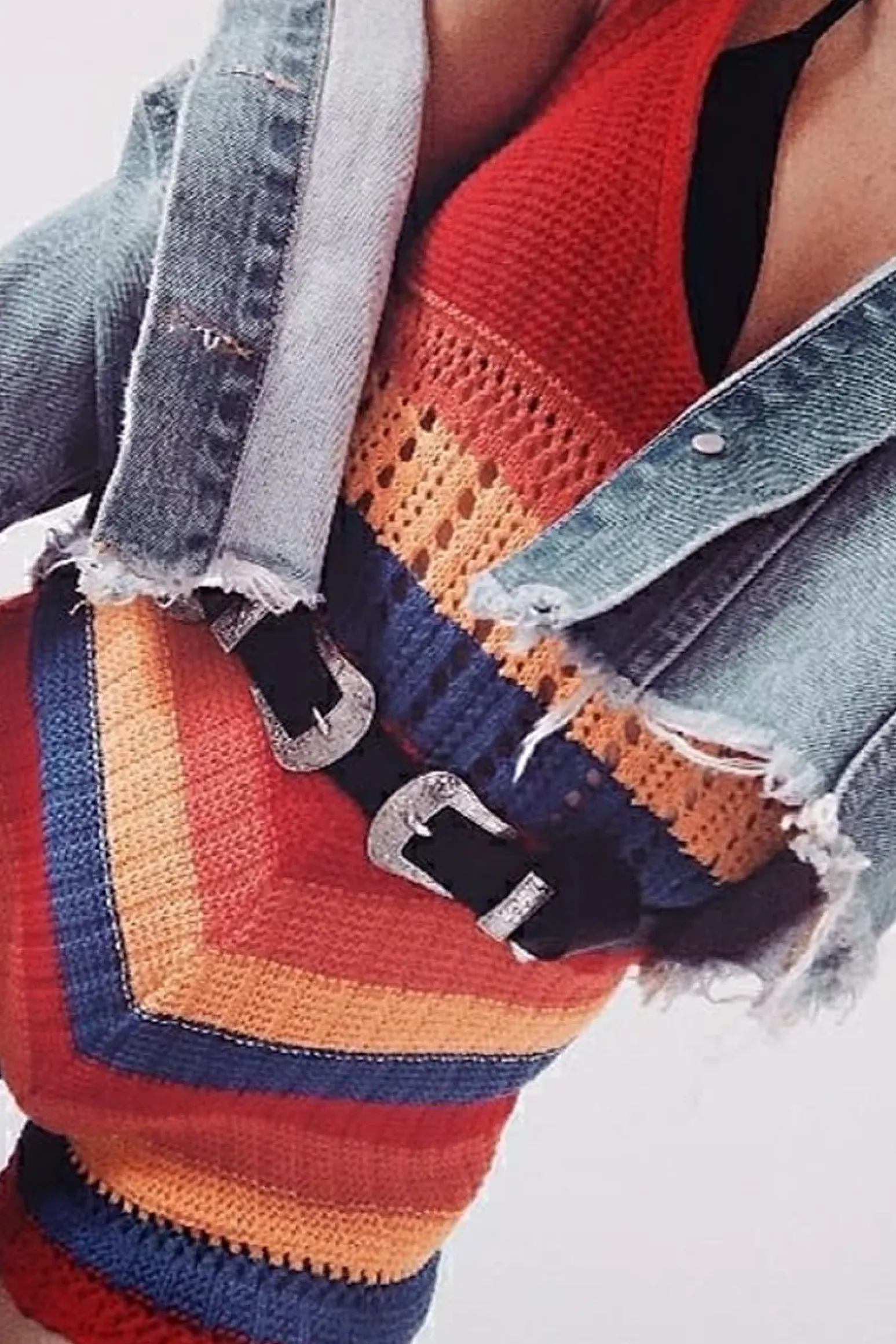 Rebellious Fashion Multi Coloured Crochet Playsuit - Aayah