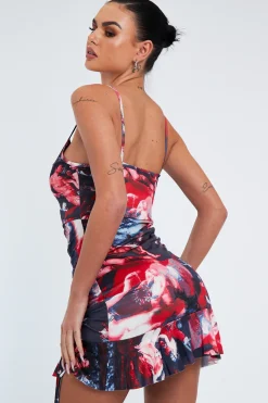 Rebellious Fashion Multi Renaissance Print Mini Dress - Amica