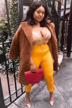 Rebellious Fashion Mustard Belted Tapered Peg Trousers - Jessika