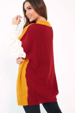 Rebellious Fashion Mustard Colour Block Jumper Dress - Karrie