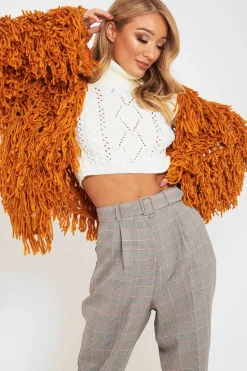 Rebellious Fashion Mustard Crop Shaggy Jacket - Idelle