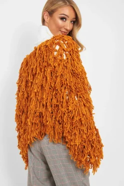 Rebellious Fashion Mustard Crop Shaggy Jacket - Idelle