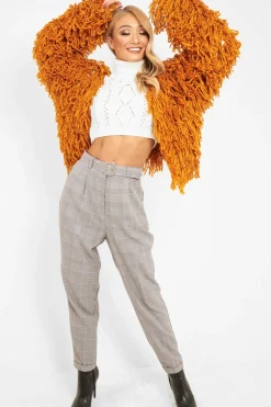 Rebellious Fashion Mustard Crop Shaggy Jacket - Idelle