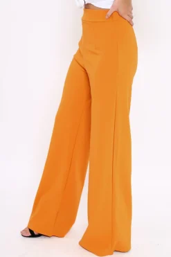 Rebellious Fashion Mustard High Waisted Flare Trousers - Kym
