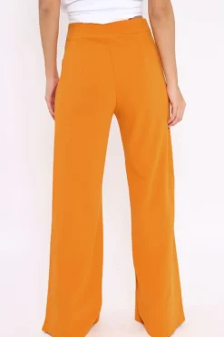 Rebellious Fashion Mustard High Waisted Flare Trousers - Kym