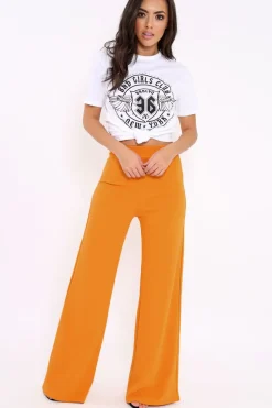 Rebellious Fashion Mustard High Waisted Flare Trousers - Kym
