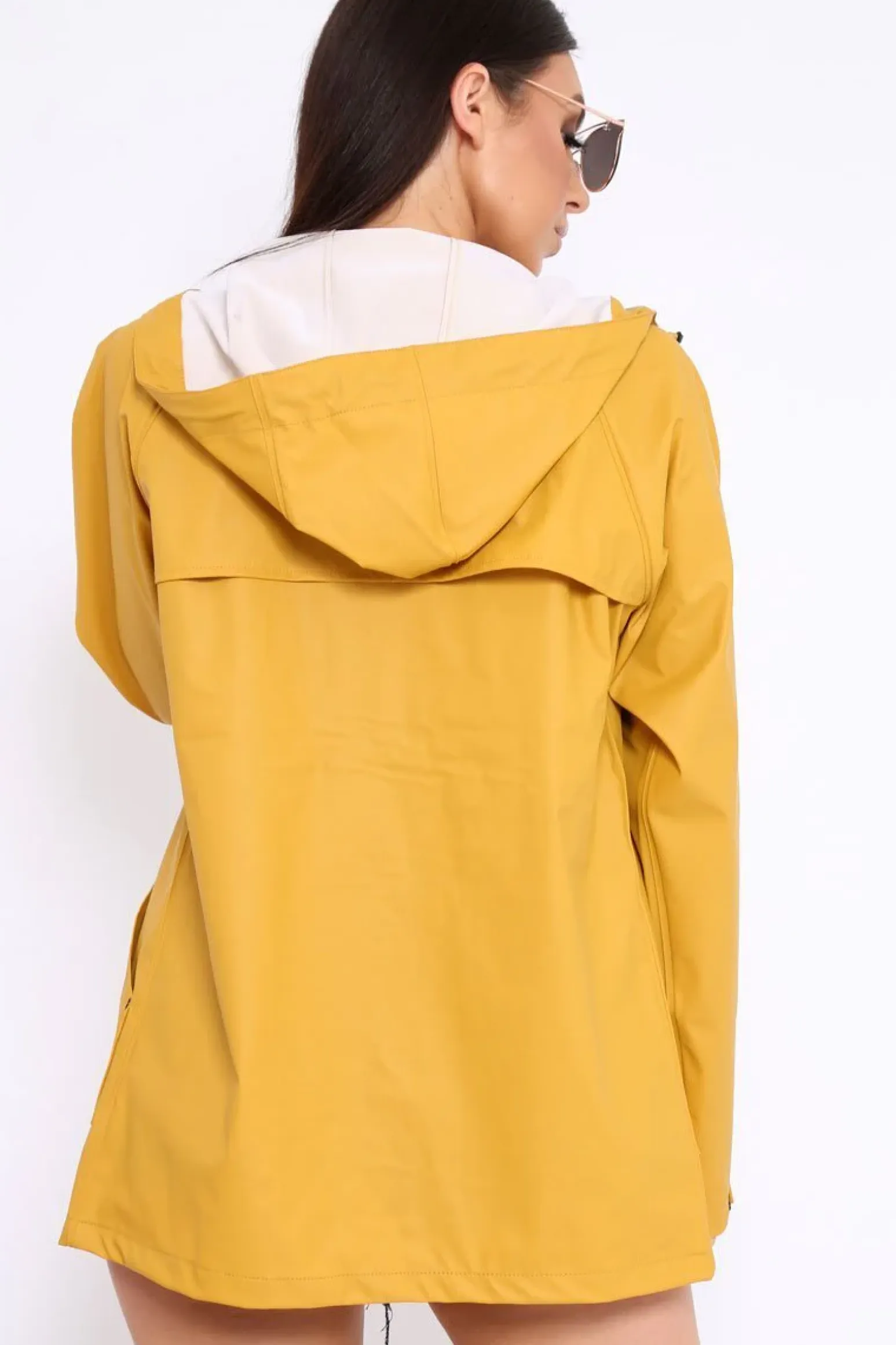 Rebellious Fashion Mustard Hooded Rain Jacket - Fox