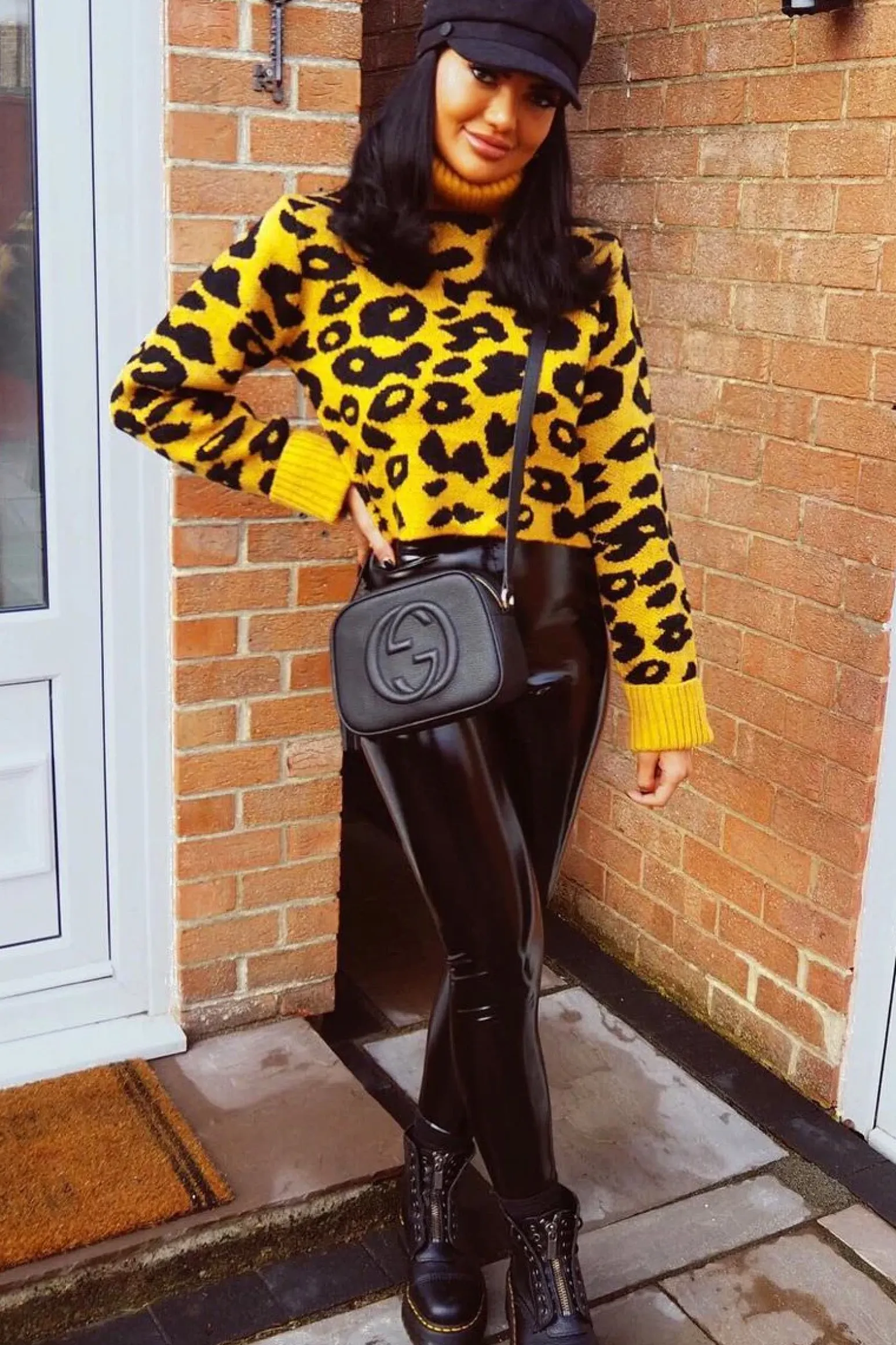Rebellious Fashion Mustard Leopard Crop Roll Neck Jumper - Halley