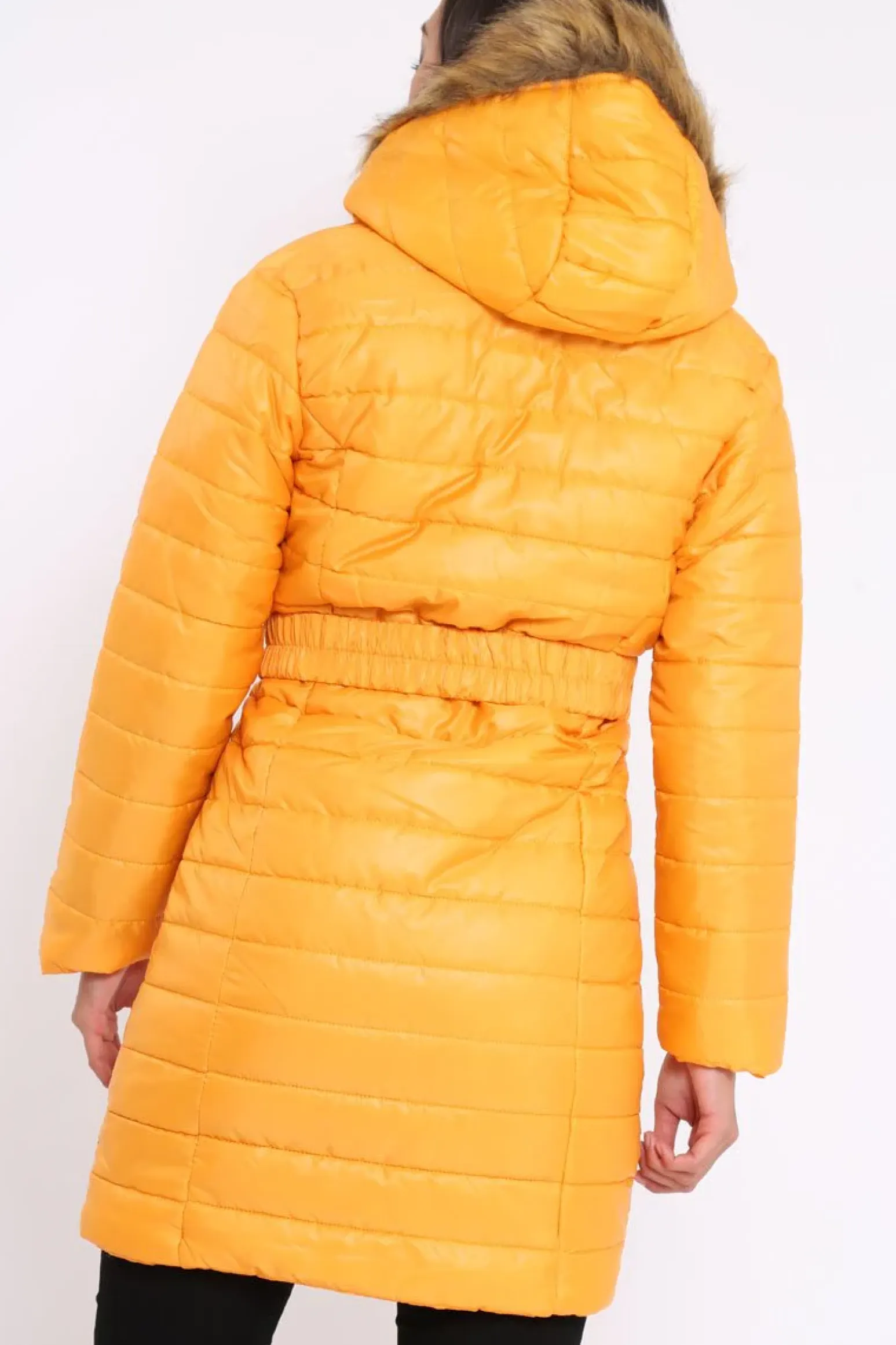 Rebellious Fashion Mustard Longline Puffer Jacket - Alexandra
