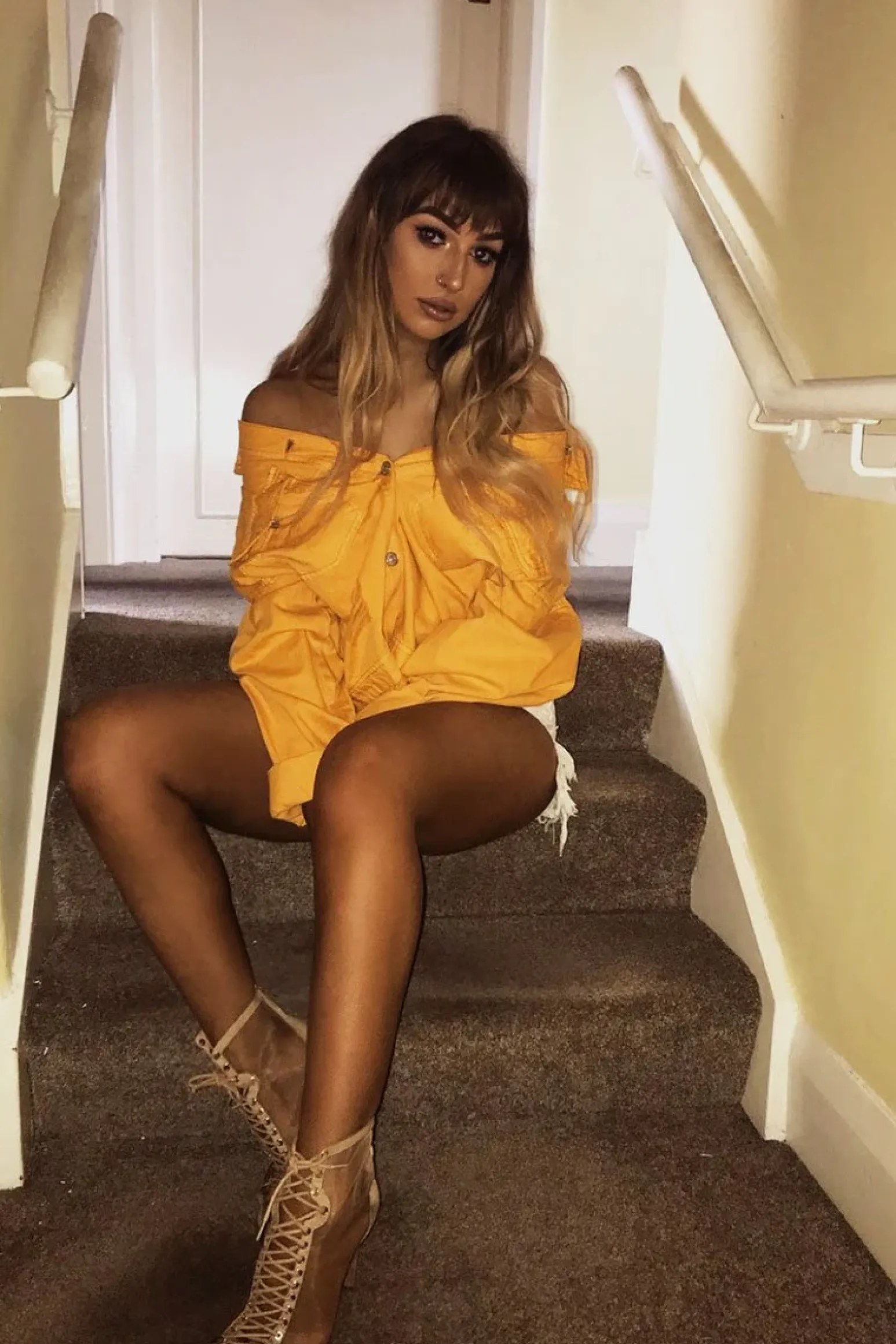 Rebellious Fashion Mustard Oversized Denim Jacket - Aavya