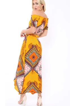Rebellious Fashion Mustard Paisley Print Crop Top - Jada