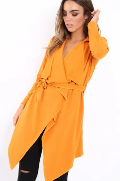 Rebellious Fashion Mustard Waterfall Frill Jacket - Bexley