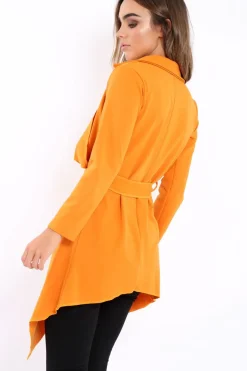 Rebellious Fashion Mustard Waterfall Frill Jacket - Bexley
