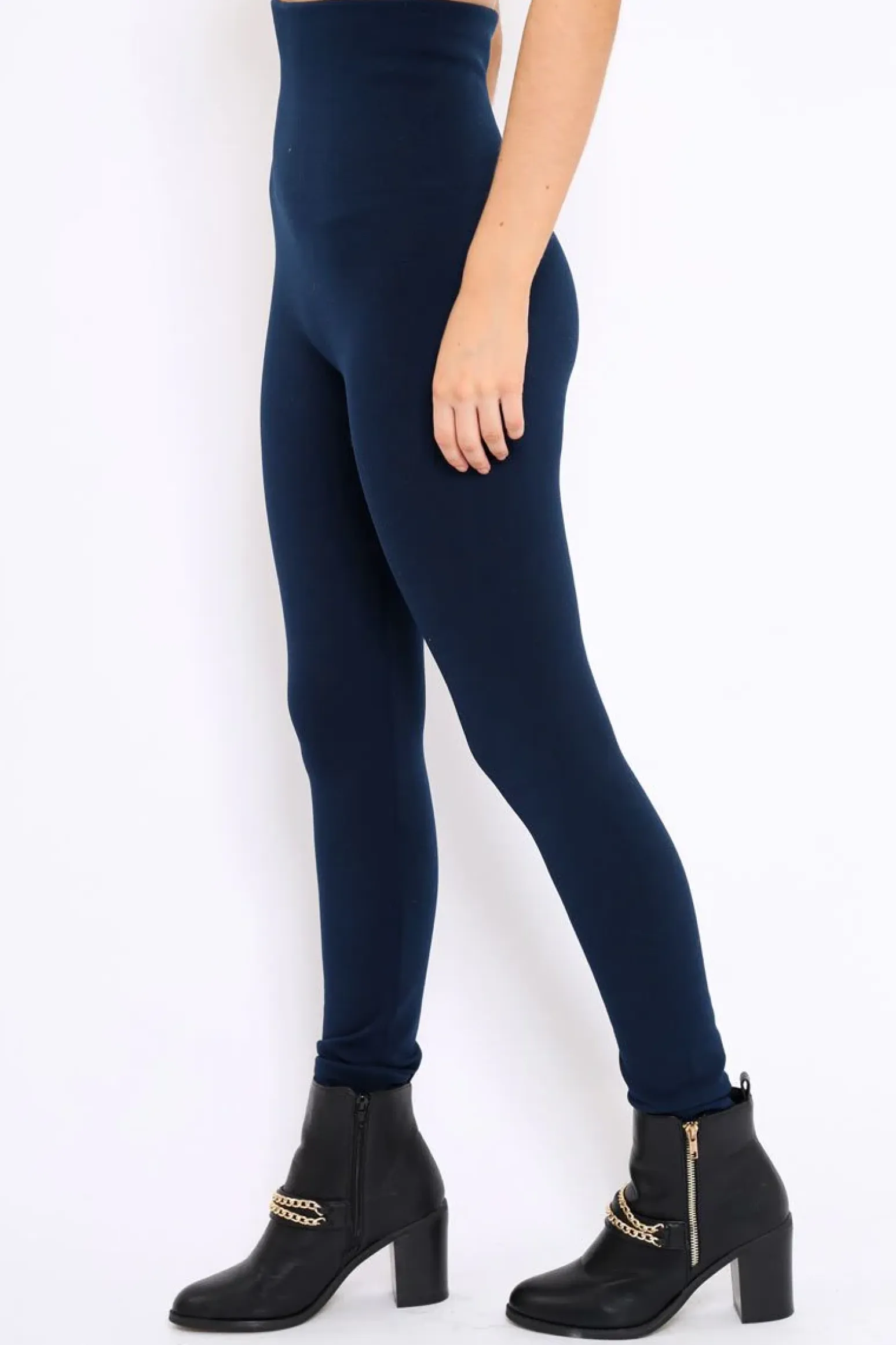 Rebellious Fashion Navy High Waisted Shape Leggings - Binky