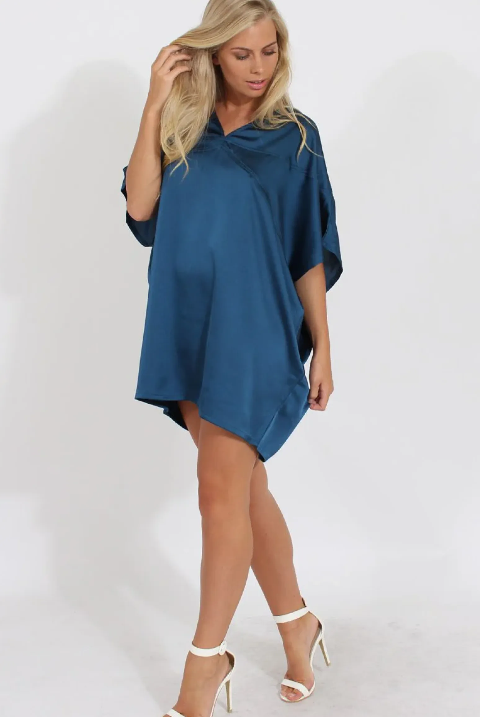 Rebellious Fashion Navy Kimono Style Oversized Dress - Nicolette
