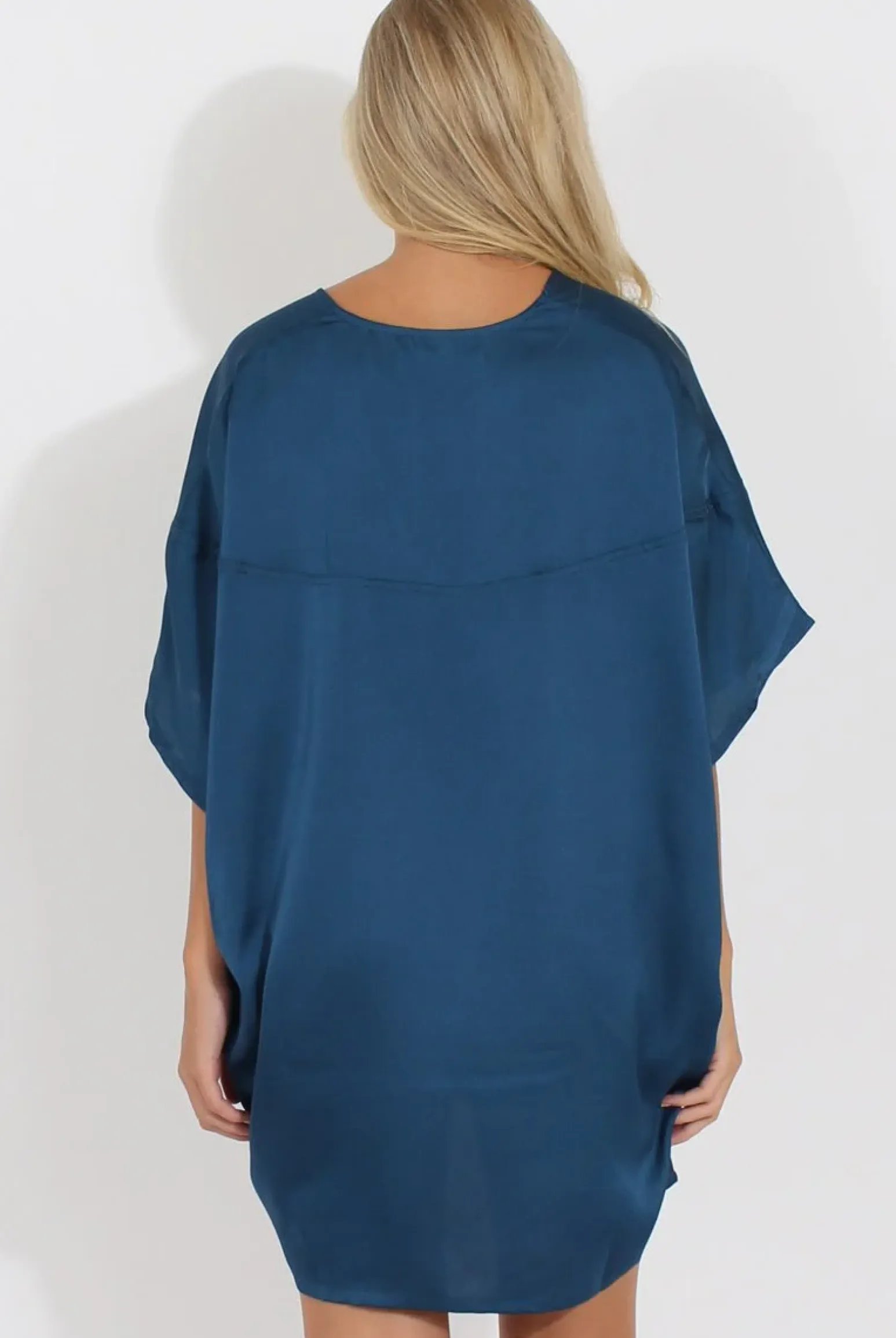 Rebellious Fashion Navy Kimono Style Oversized Dress - Nicolette