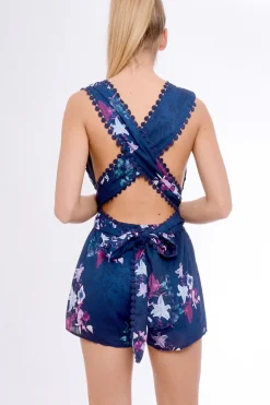 Rebellious Fashion Navy Pasiley Multi-Way Playsuit - Annalea