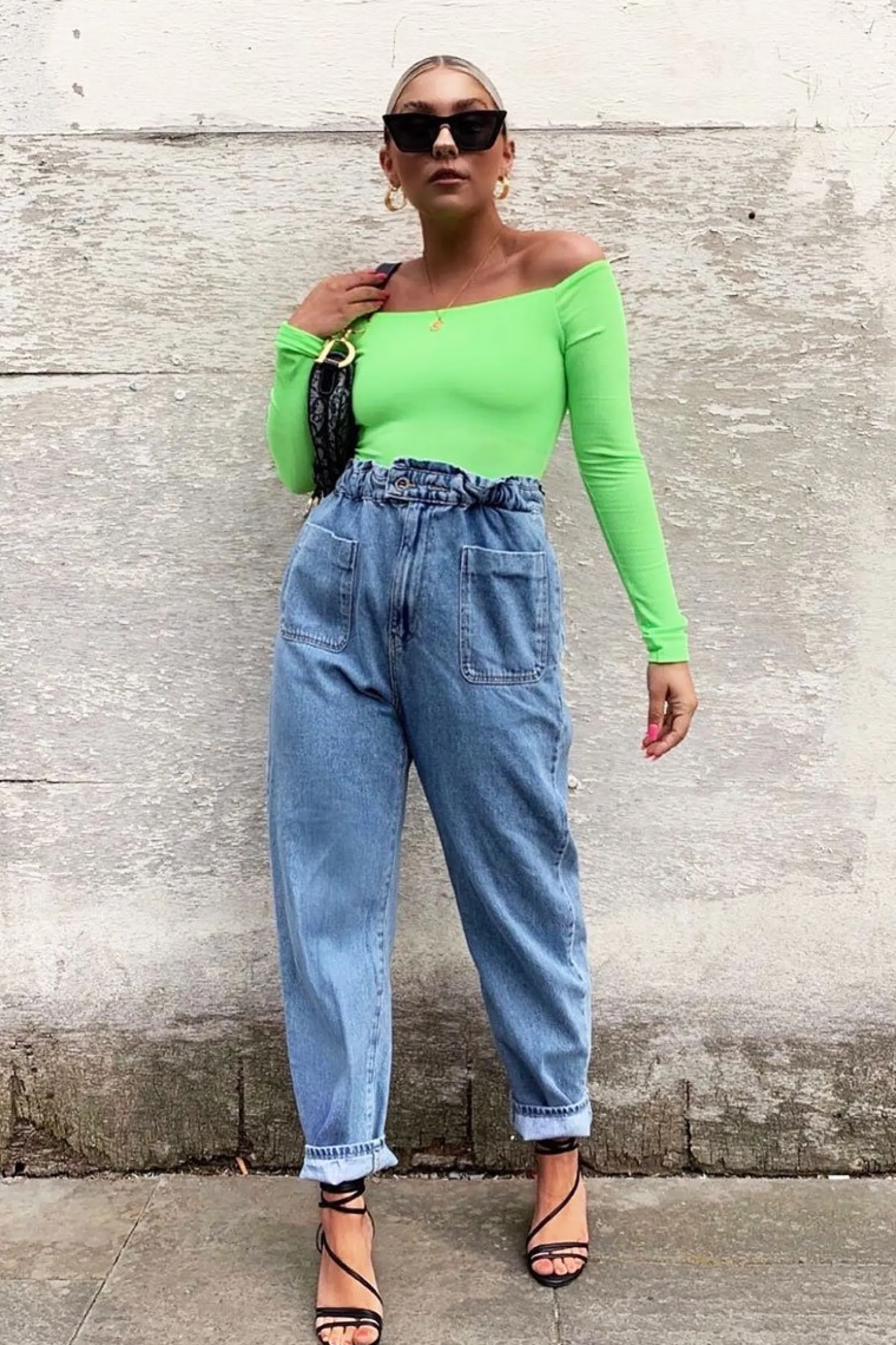 Rebellious Fashion Neon Green Ribbed Square Neck Bodysuit - Alysha