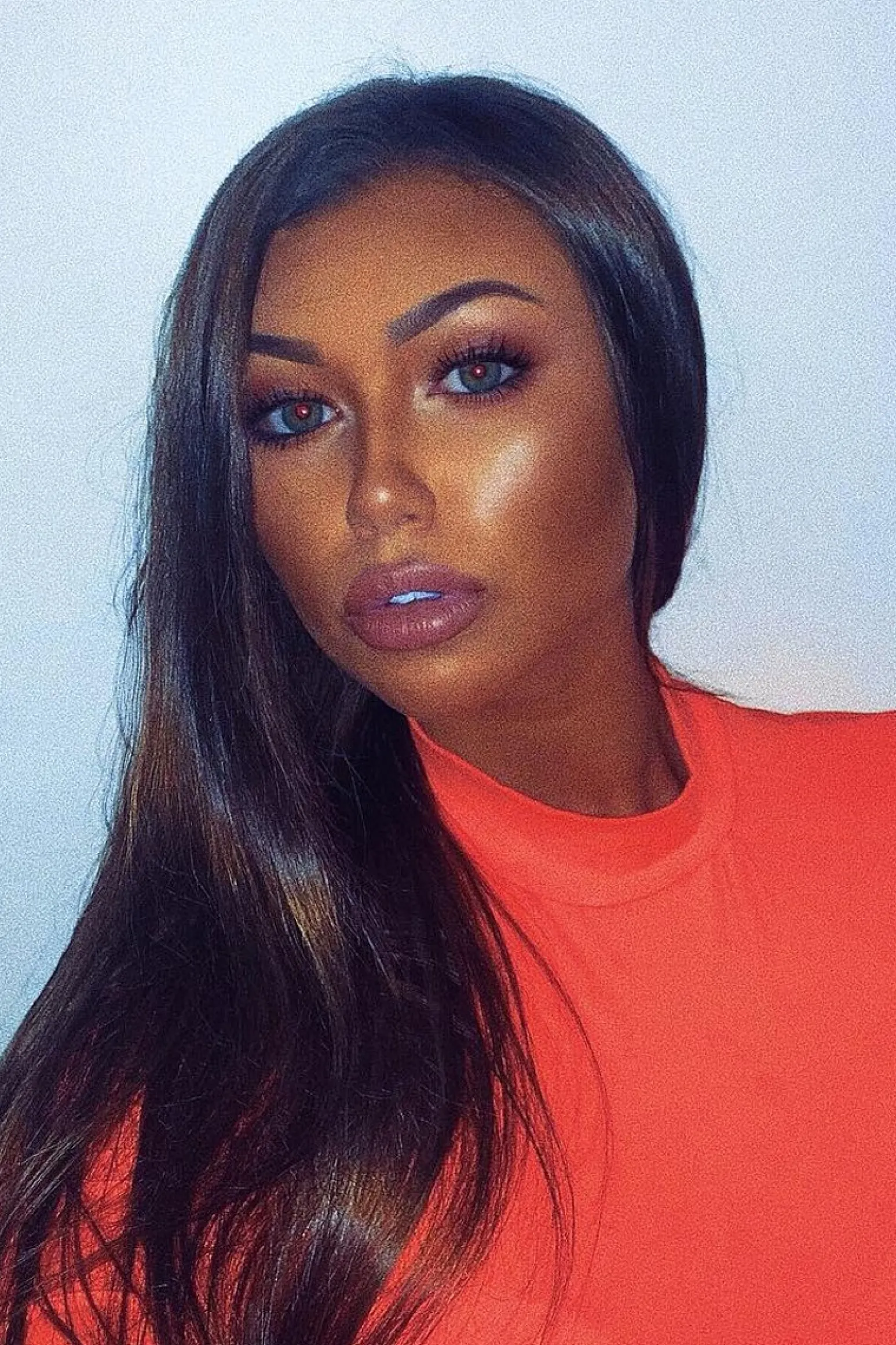 Rebellious Fashion Neon Orange Slinky Bodysuit - Allison