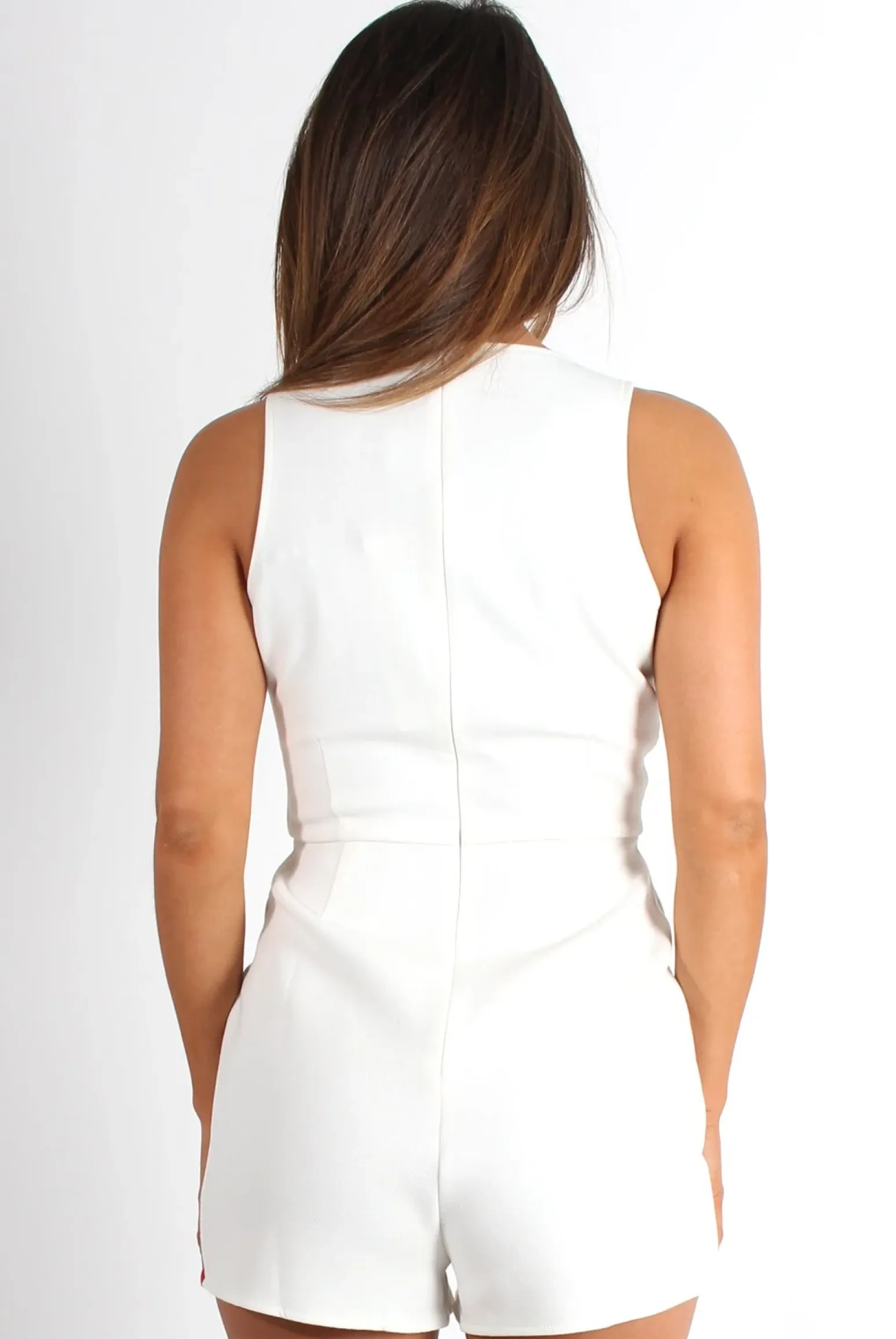 Rebellious Fashion Nora White Tie Front Playsuit