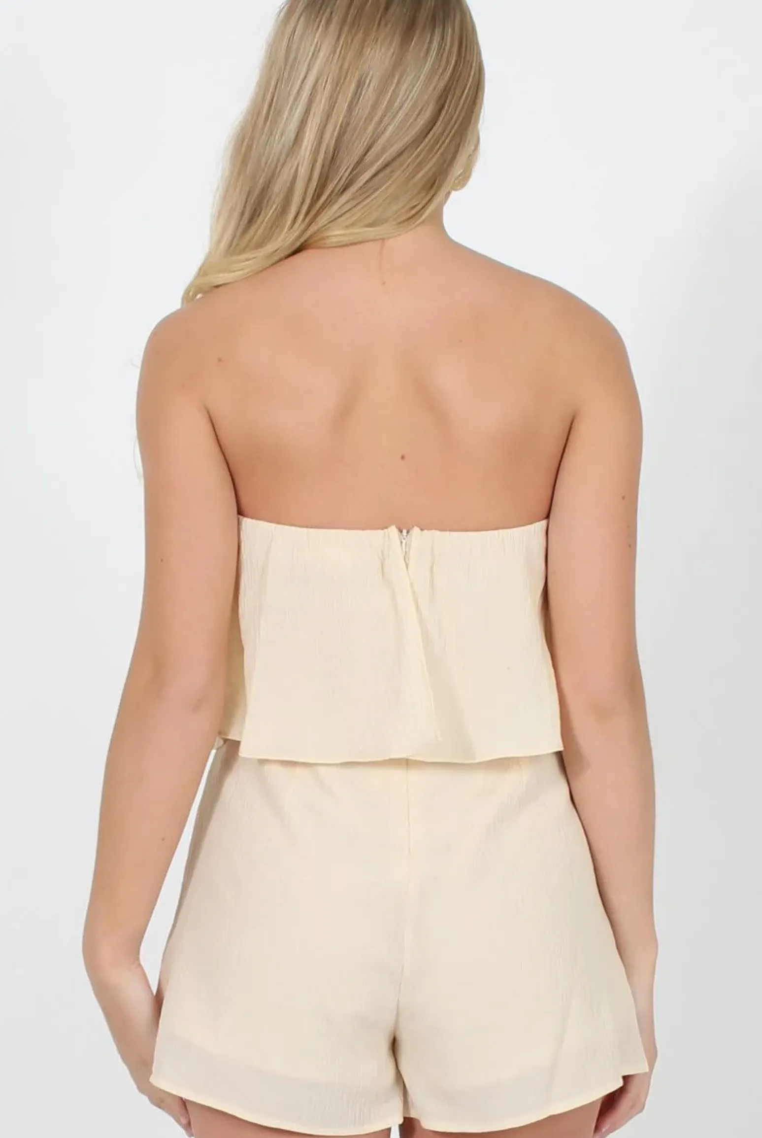 Rebellious Fashion Nude Bandeau Playsuit - Collette
