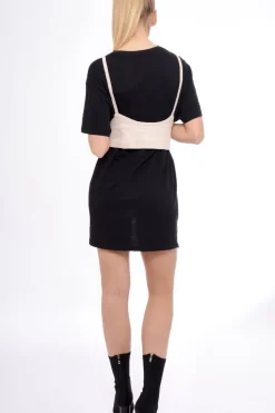 Rebellious Fashion Nude Corset Lace Up Eyelet Crop Top - Mylene