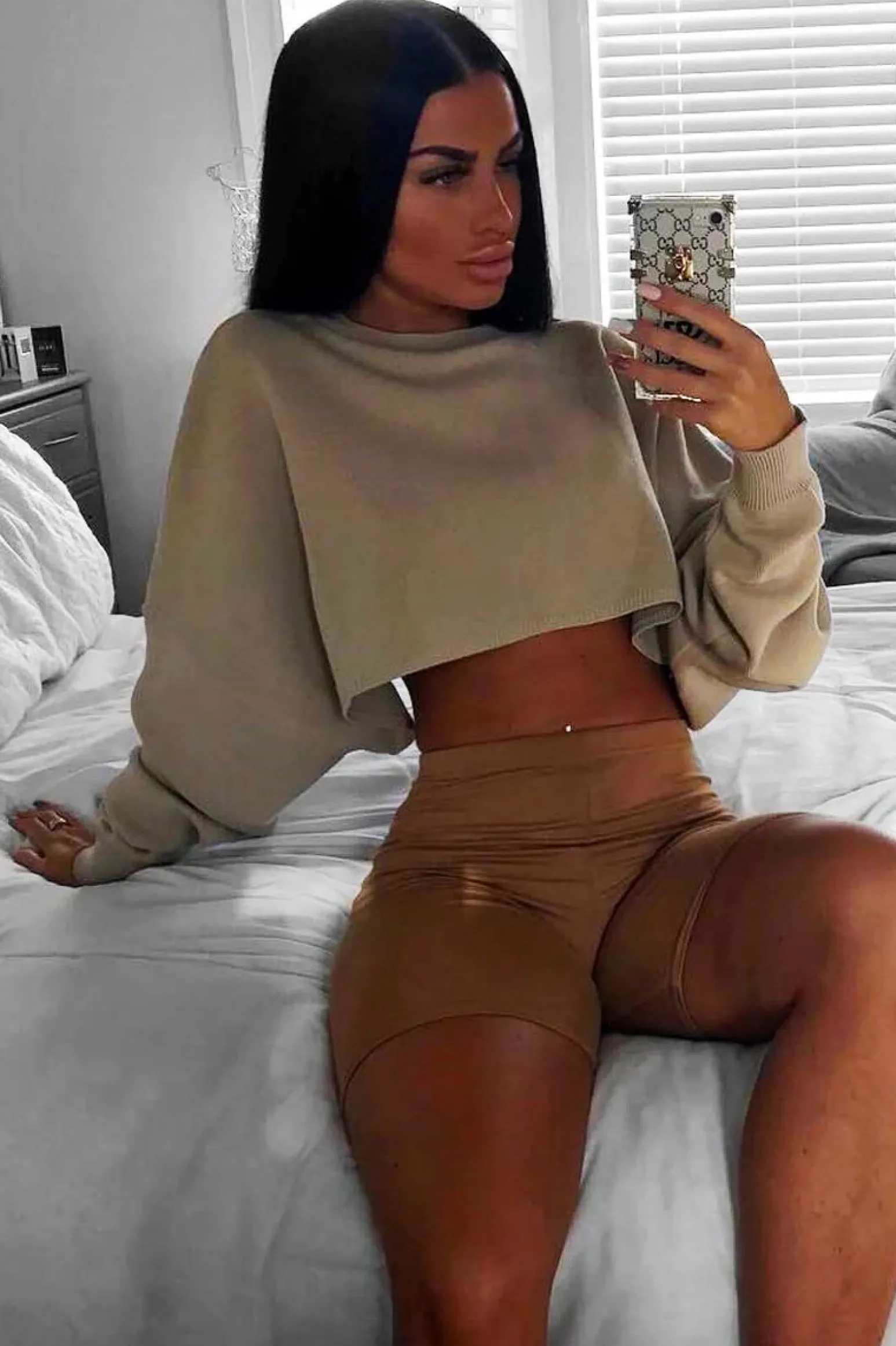 Rebellious Fashion Nude Cropped Batwing Jumper - Lizy