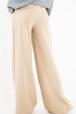 Rebellious Fashion Nude High Waist Paper Bag Buckle Belt Trousers - Ivyonna