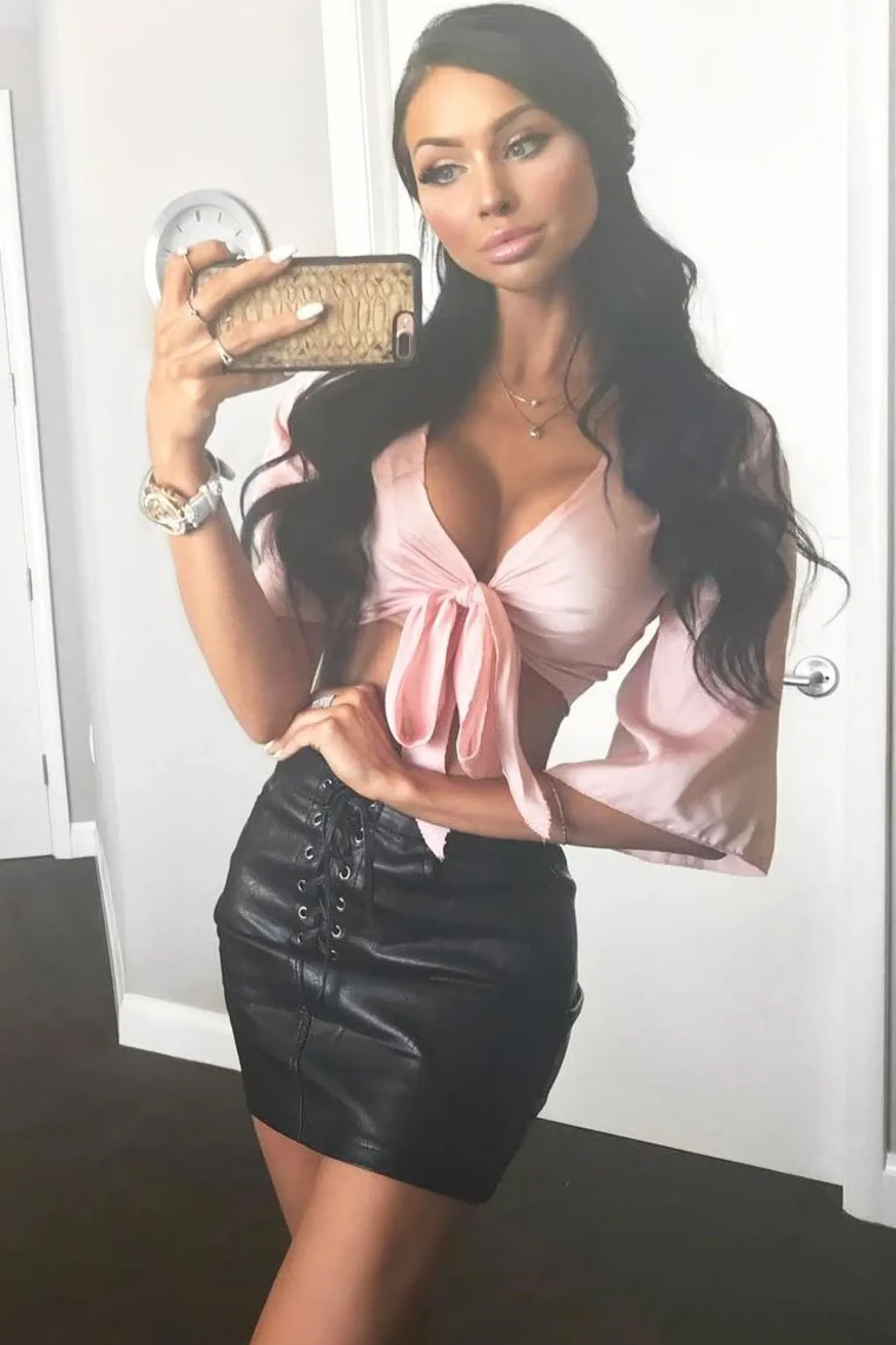 Rebellious Fashion Nude Satin Tie Crop Top - Alara