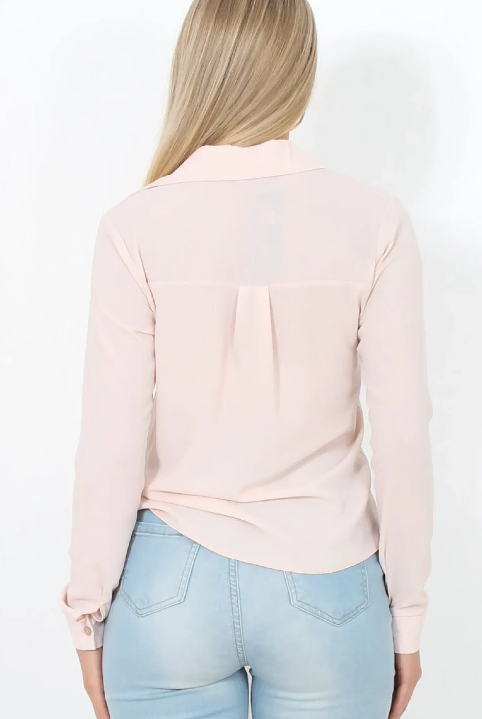 Rebellious Fashion Nude Tie Front Blouse - Becky