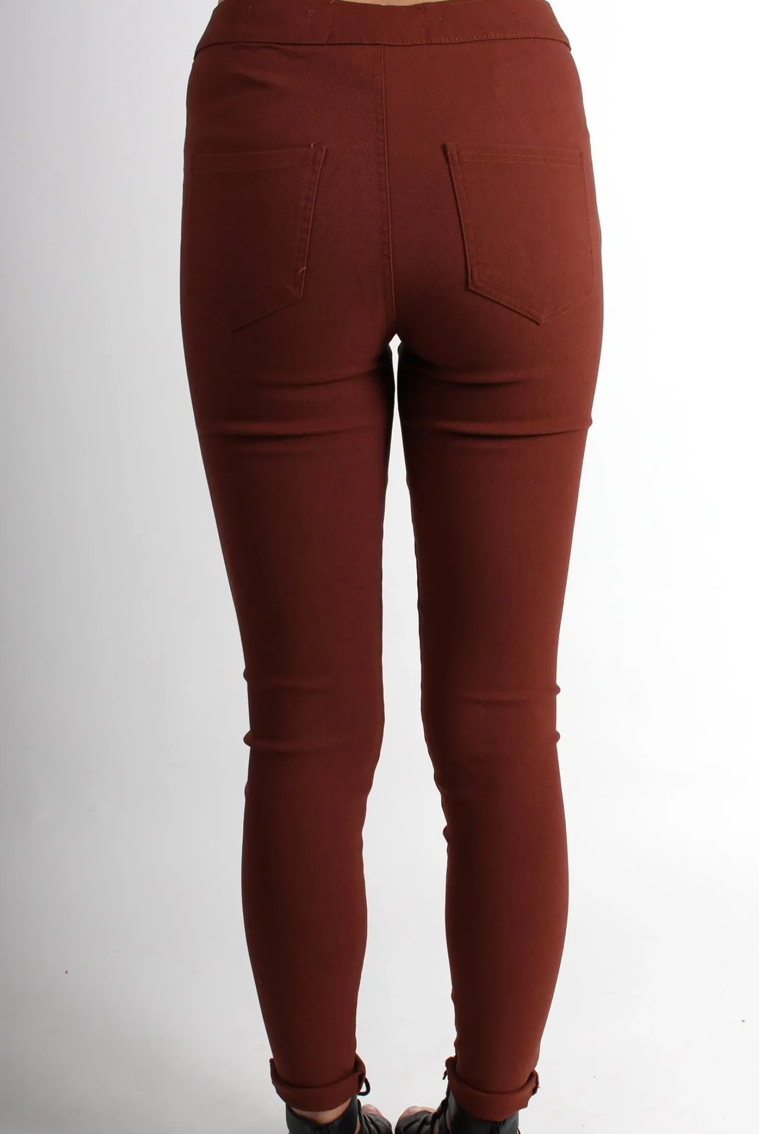 Rebellious Fashion Olivia Rust High Waisted Super Skinny Jeans